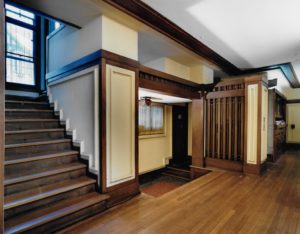 1986 - Foyer from Living Room, with Main Stairs and Entrance